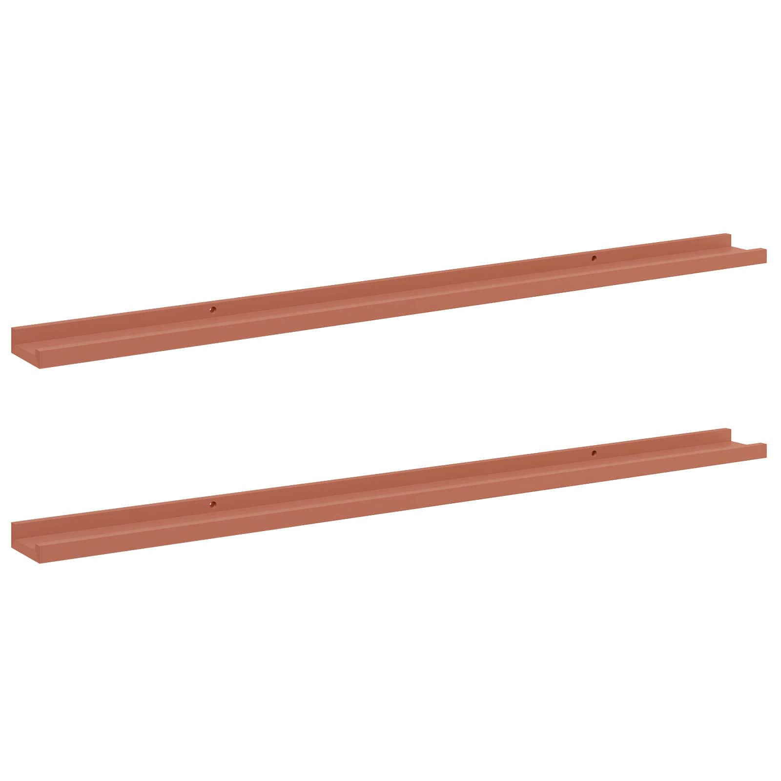 Ράφι Τοίχου 2 pcs Κόκκινο 115 x 9 x 3 cm Επεξεργασμένο ξύλο - Pakobazaar