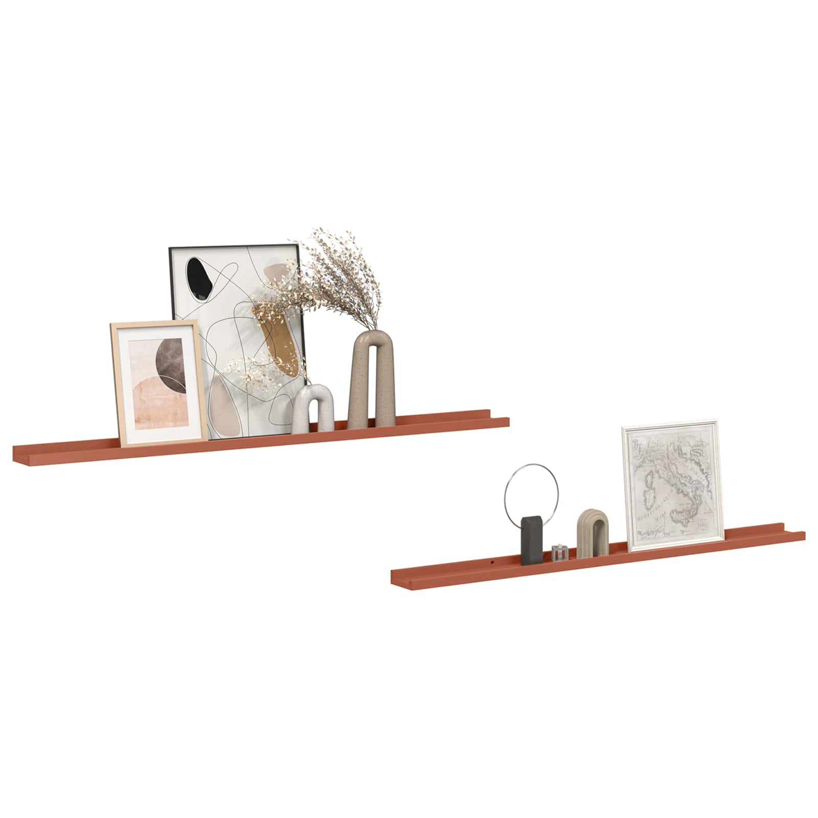Ράφι Τοίχου 2 pcs Κόκκινο 115 x 9 x 3 cm Επεξεργασμένο ξύλο - Pakobazaar