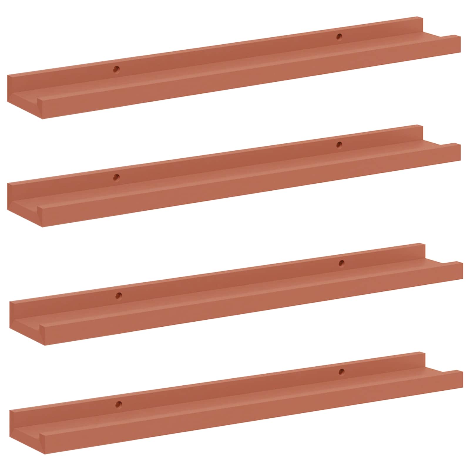 Ράφι Τοίχου 4 pcs Κόκκινο 60 x 9 x 3 cm Επεξεργασμένο ξύλο