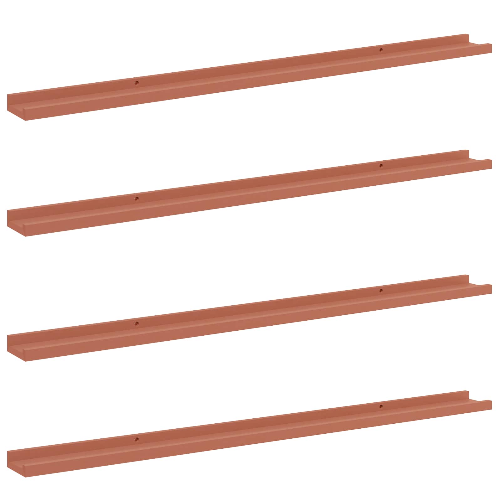 Ράφι Τοίχου 4 pcs Κόκκινο 115 x 9 x 3 cm Επεξεργασμένο ξύλο