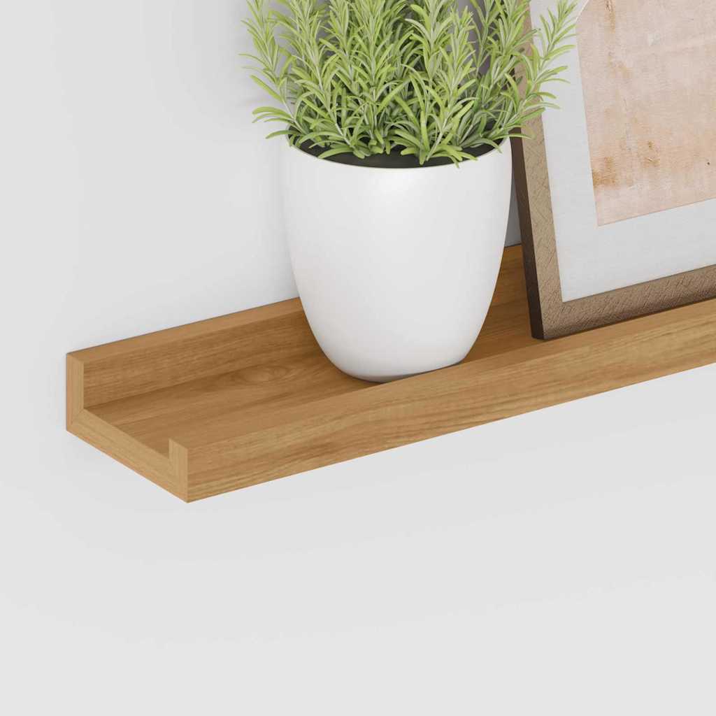 Ράφι Τοίχου με ράφι 2 pcs Καφέ 60 x 9 x 3 cm Επεξεργασμένο ξύλο