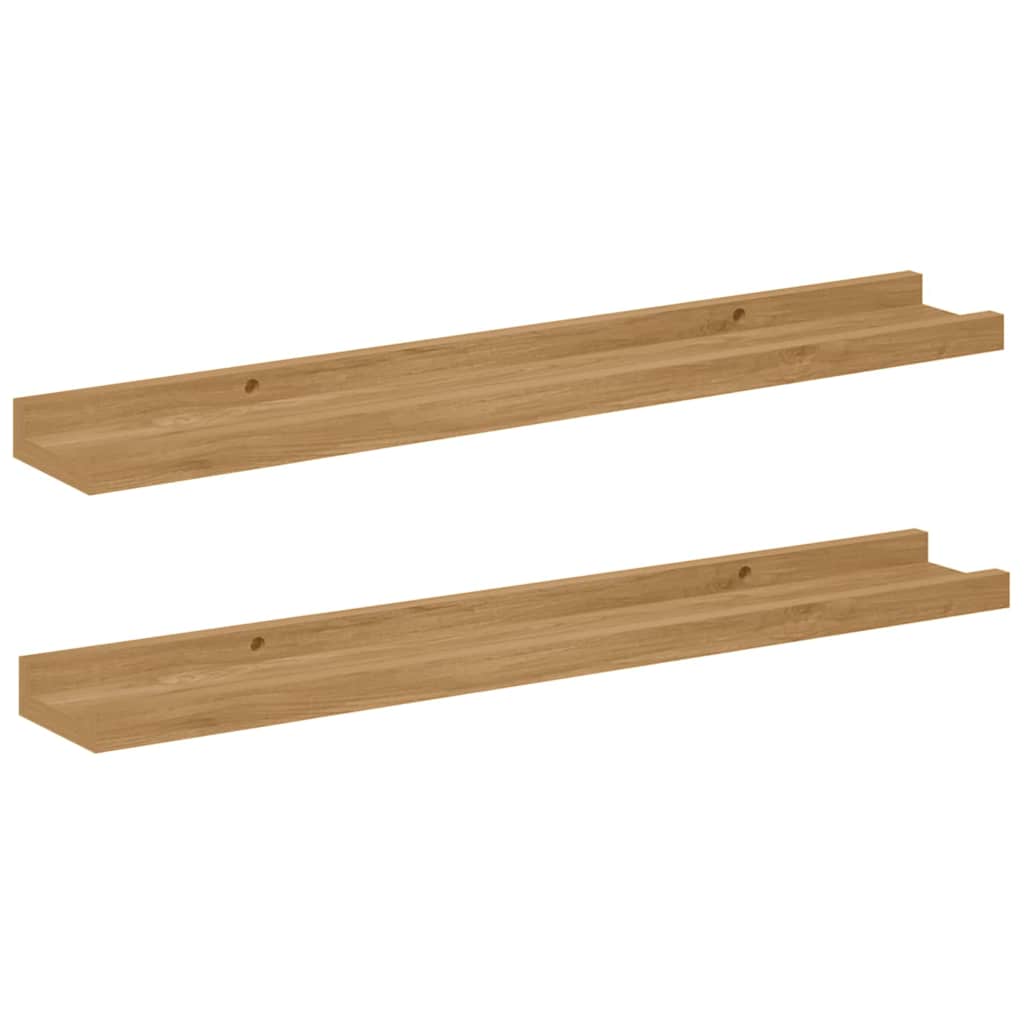 Ράφι Τοίχου με ράφι 2 pcs Καφέ 60 x 9 x 3 cm Επεξεργασμένο ξύλο