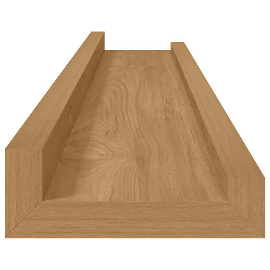 Ράφι Τοίχου με ράφι 2 pcs Καφέ 60 x 9 x 3 cm Επεξεργασμένο ξύλο