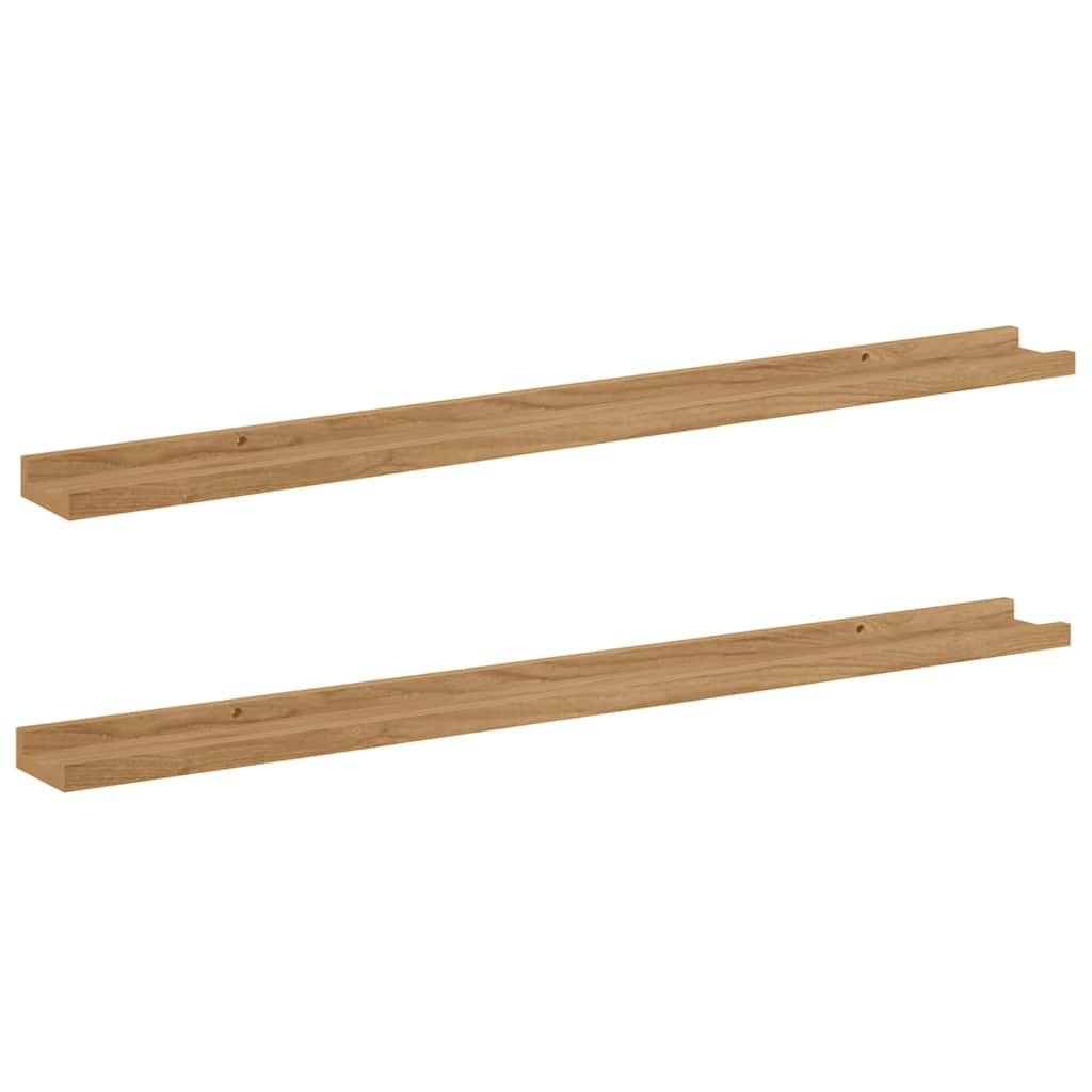 Ράφι Τοίχου 2 pcs Καφέ 100 x 9 x 3 cm Επεξεργασμένο ξύλο - Pakobazaar