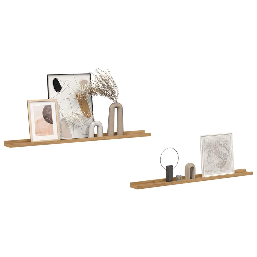 Ράφι Τοίχου 2 pcs Καφέ 100 x 9 x 3 cm Επεξεργασμένο ξύλο - Pakobazaar