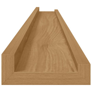 Ράφι Τοίχου Επιτοίχιο 2 τμχ. Καφέ 100 x 9 x 3 cm