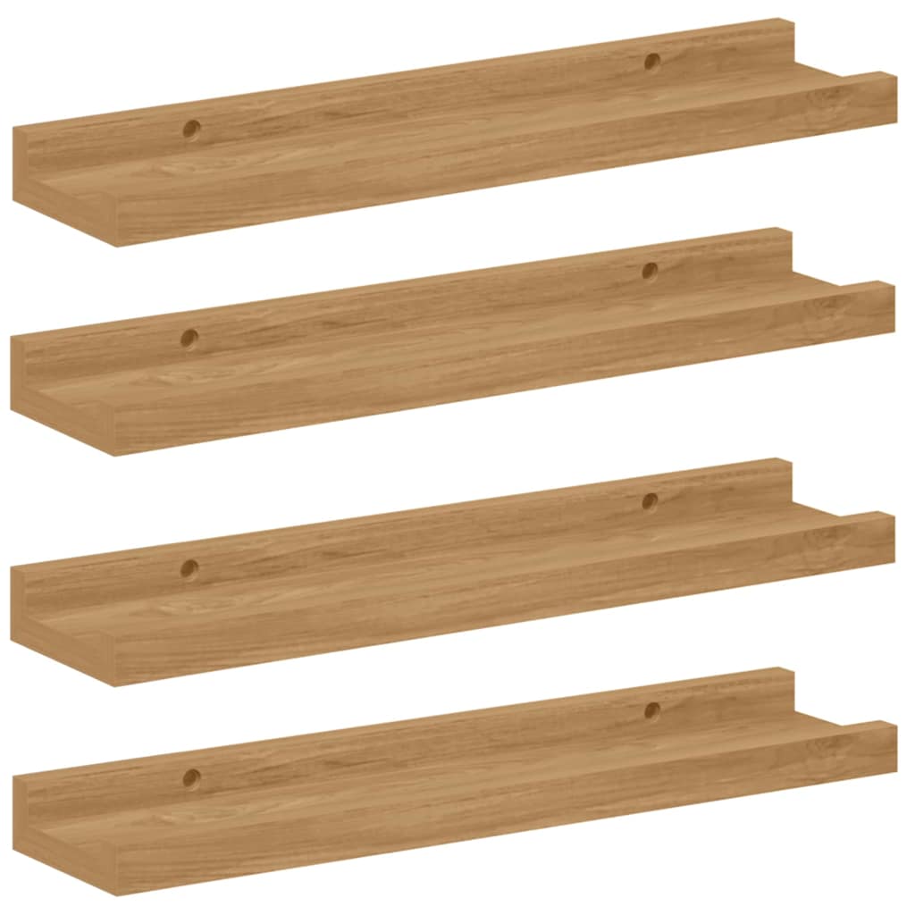 Ράφι Τοίχου με ράφι 4 pcs Καφέ 40 x 9 x 3 cm Επεξεργασμένο ξύλο