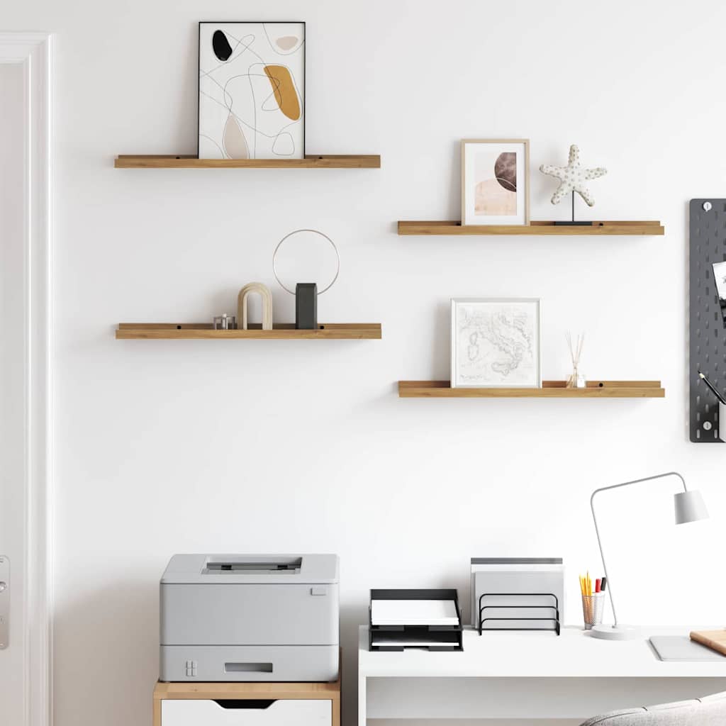 Ράφι Τοίχου με ράφι 4 pcs Καφέ 60 x 9 x 3 cm Επεξεργασμένο ξύλο