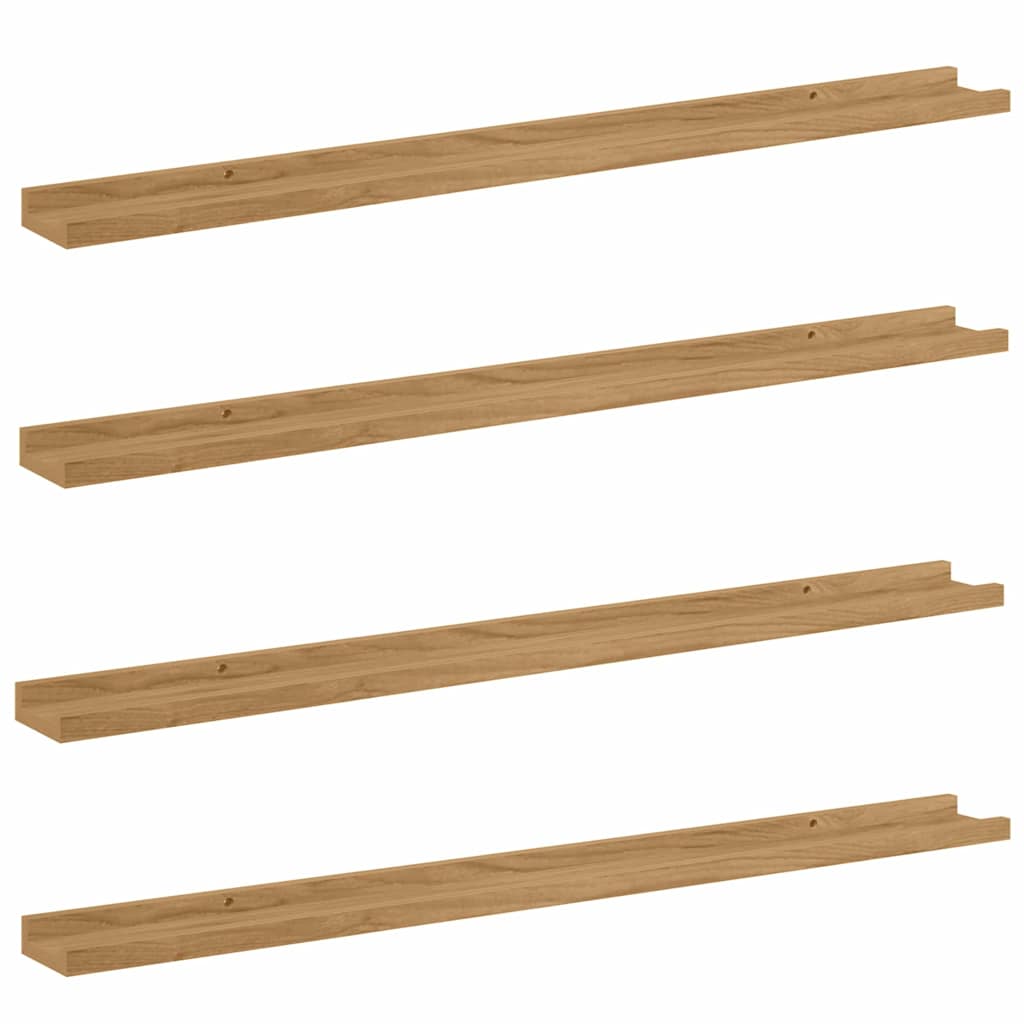 Ράφι Τοίχου Επιτοίχιο 4 pcs Καφέ 100 x 9 x 3 cm