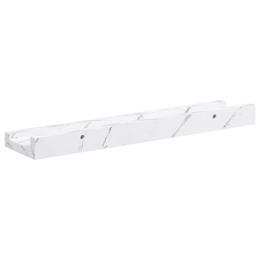 Ράφι Τοίχου Επιτοίχιο 2 pcs Λευκό Μάρμαρο 40 x 9 x 3 cm