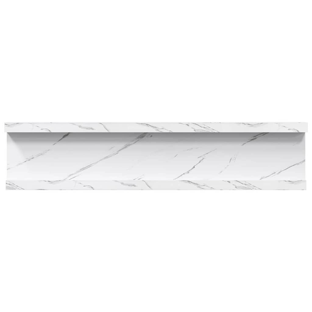 Ράφι Τοίχου Επιτοίχιο 2 pcs Λευκό Μάρμαρο 40 x 9 x 3 cm