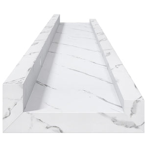 Ράφι Τοίχου 2 τμχ. Λευκό Μάρμαρο 80 x 9 x 3 cm