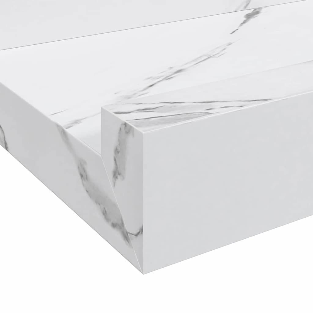 Ράφι Τοίχου Επιτοίχιο 4 pcs Λευκό Μάρμαρο 60 x 9 x 3 cm