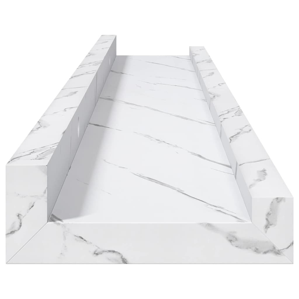 Ράφι Τοίχου Επιτοίχιο 4 pcs Λευκό Μάρμαρο 60 x 9 x 3 cm