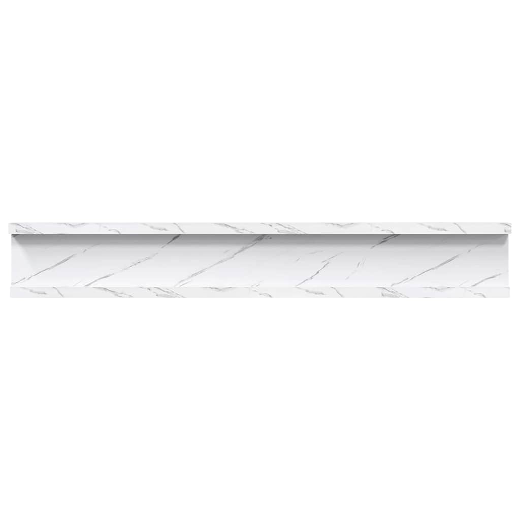 Ράφι Τοίχου Επιτοίχιο 4 pcs Λευκό Μάρμαρο 60 x 9 x 3 cm