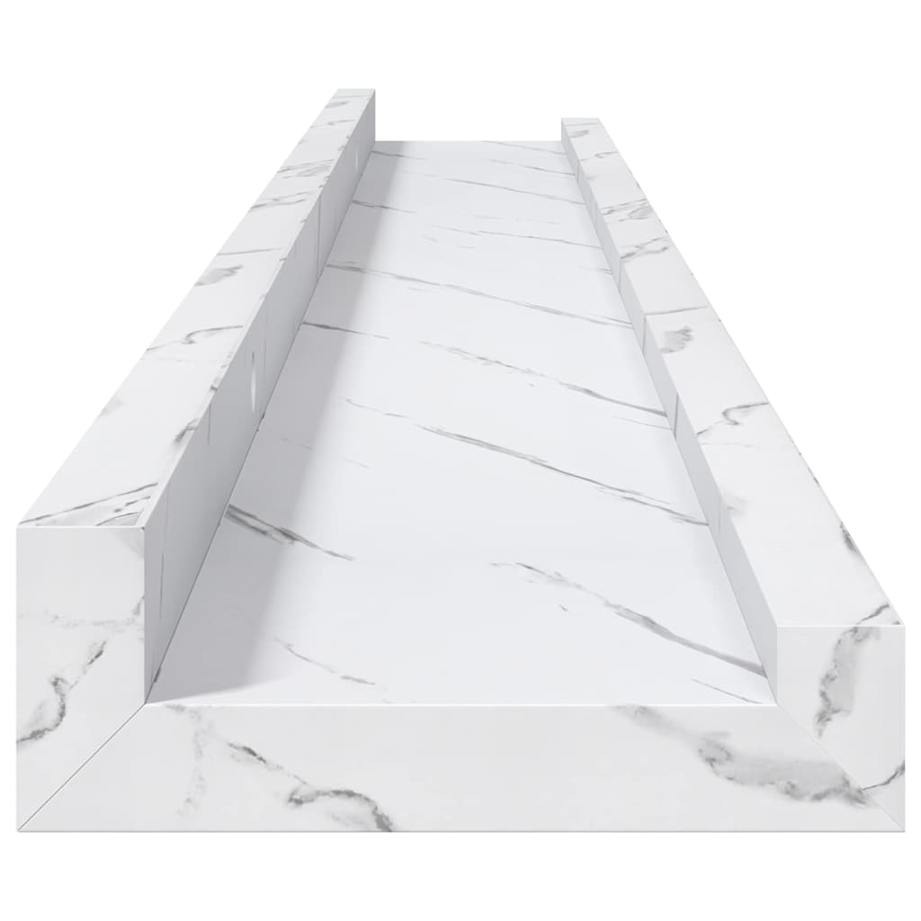 Ράφι Τοίχου Επιτοίχιο 4 pcs Λευκό Μάρμαρο 80 x 9 x 3 cm