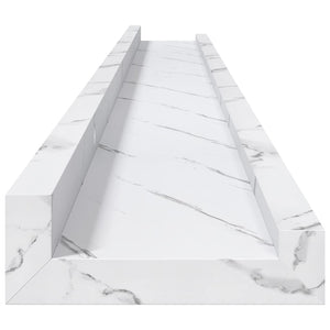 Ράφι Τοίχου 4 τμχ. Λευκό Μάρμαρο 100 x 9 x 3 cm