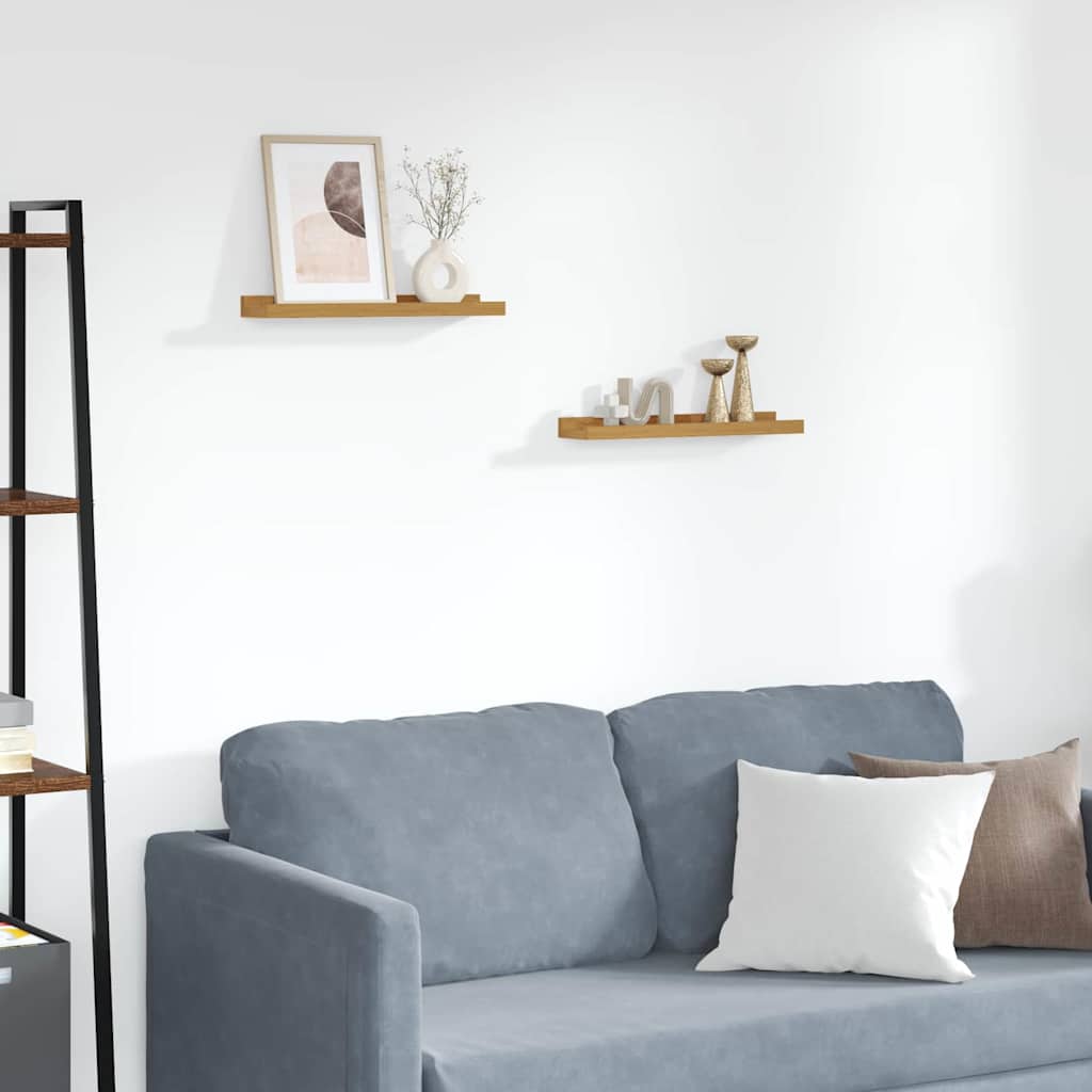 Ράφι Τοίχου με ράφι 2 pcs Μπεζ 40 x 9 x 3 cm Επεξεργασμένο ξύλο - Pakobazaar