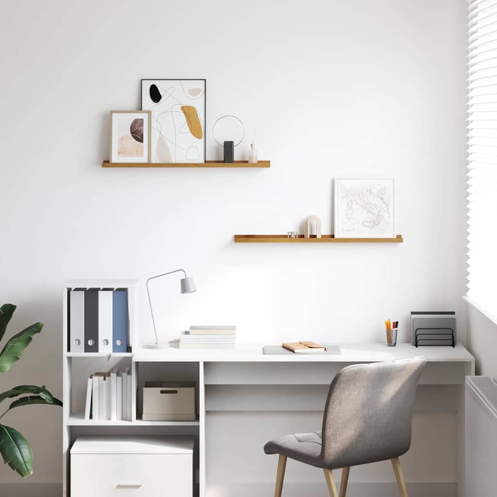 Ράφι Τοίχου με ράφι 2 pcs Μπεζ 80 x 9 x 3 cm Επεξεργασμένο ξύλο