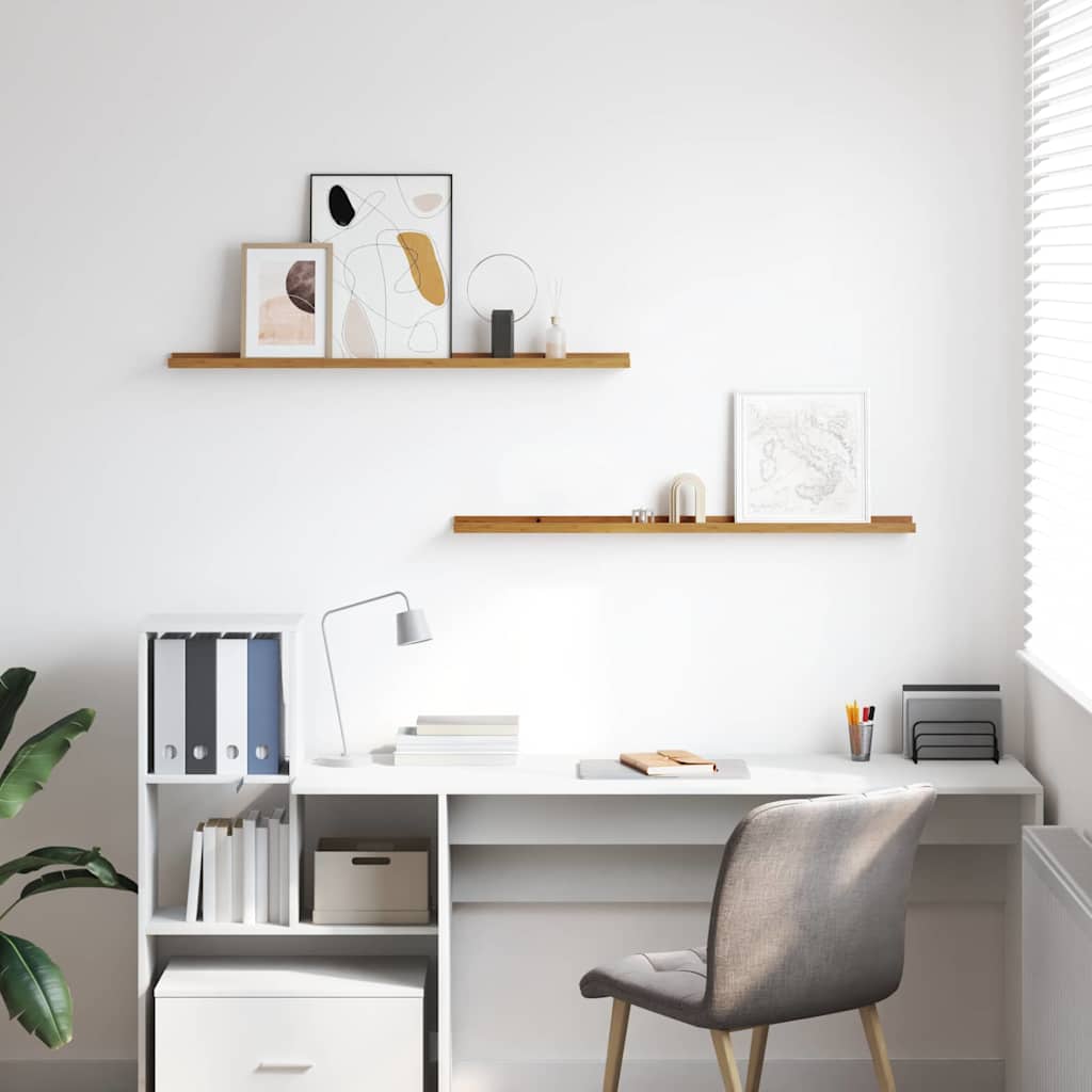 Ράφι Τοίχου 2 pcs Μπεζ 100 x 9 x 3 cm Επεξεργασμένο ξύλο