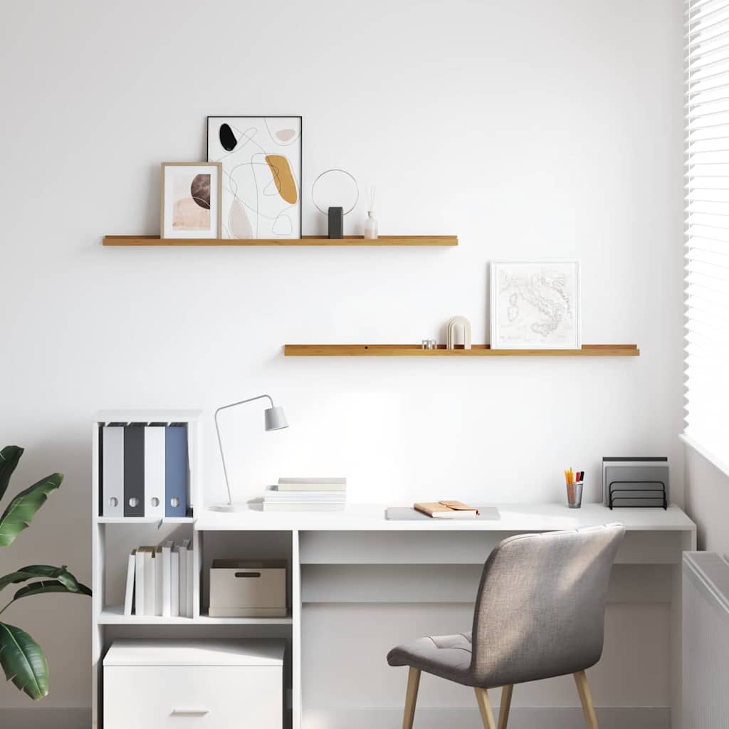 Ράφι Τοίχου 2 pcs Μπεζ 115 x 9 x 3 cm Επεξεργασμένο ξύλο