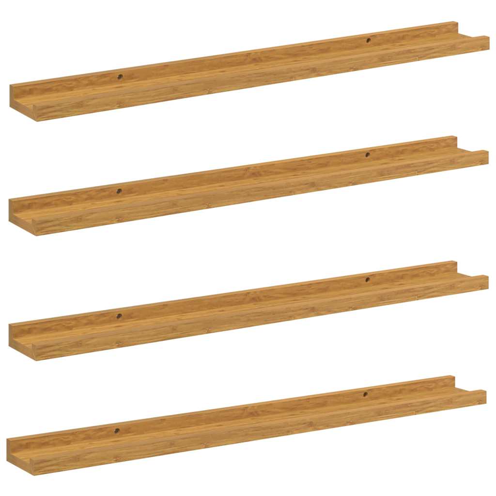 Ράφι Τοίχου με ράφι 4 pcs Μπεζ 80 x 9 x 3 cm Επεξεργασμένο ξύλο