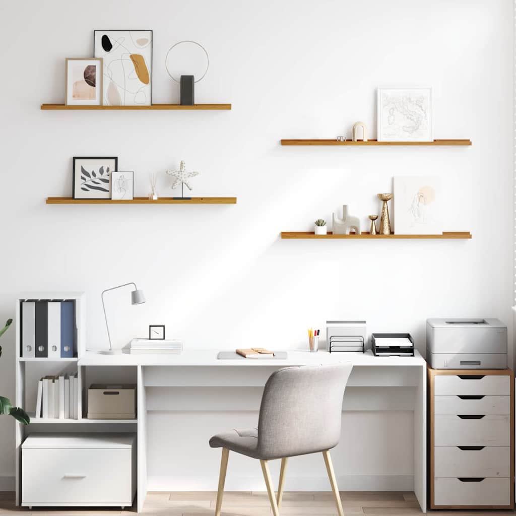 Ράφι Τοίχου 4 pcs Μπεζ 100 x 9 x 3 cm Επεξεργασμένο ξύλο