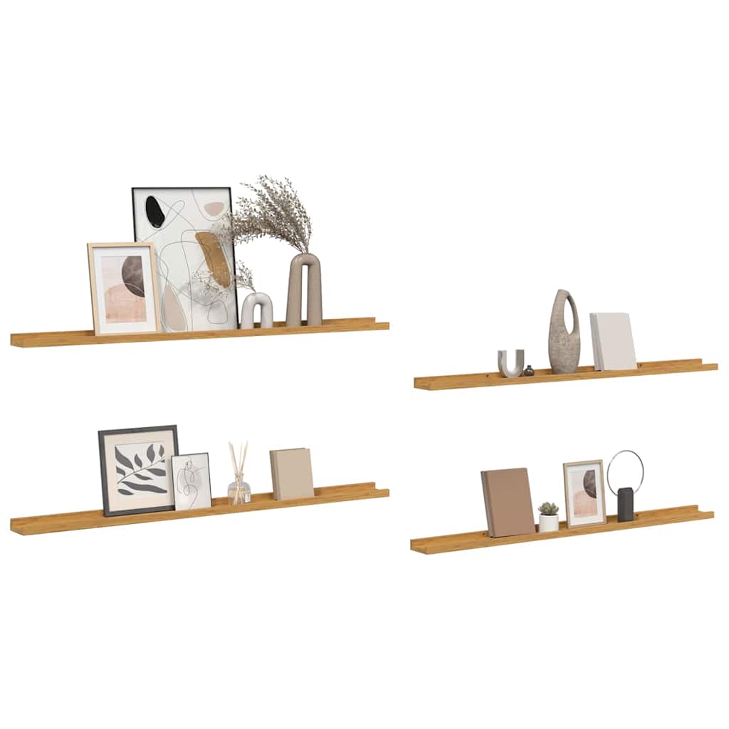 Ράφι Τοίχου Επιτοίχιο 4 pcs Μπεζ 115 x 9 x 3 cm