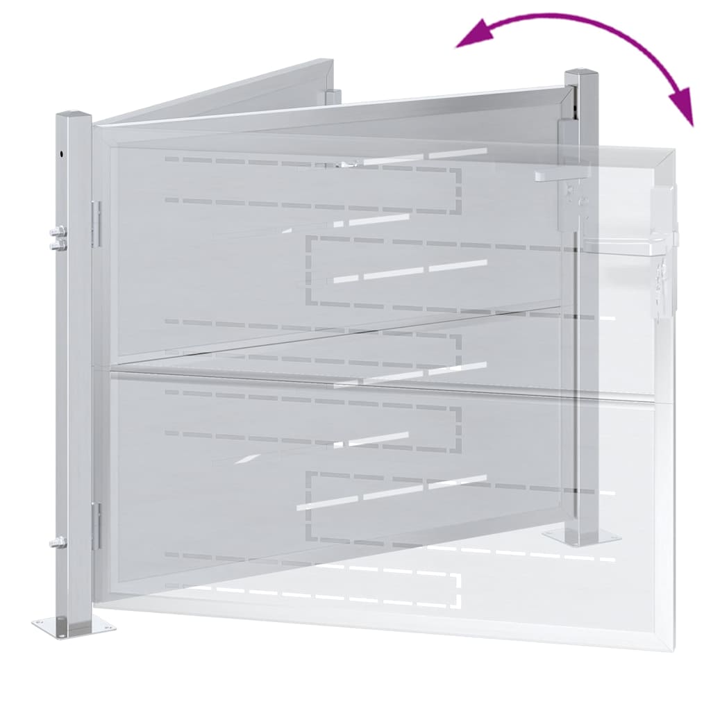 Πύλη Κήπου με κλειδαριά Ασημί 85 x 70 εκ. Ανοξείδωτο ατσάλι