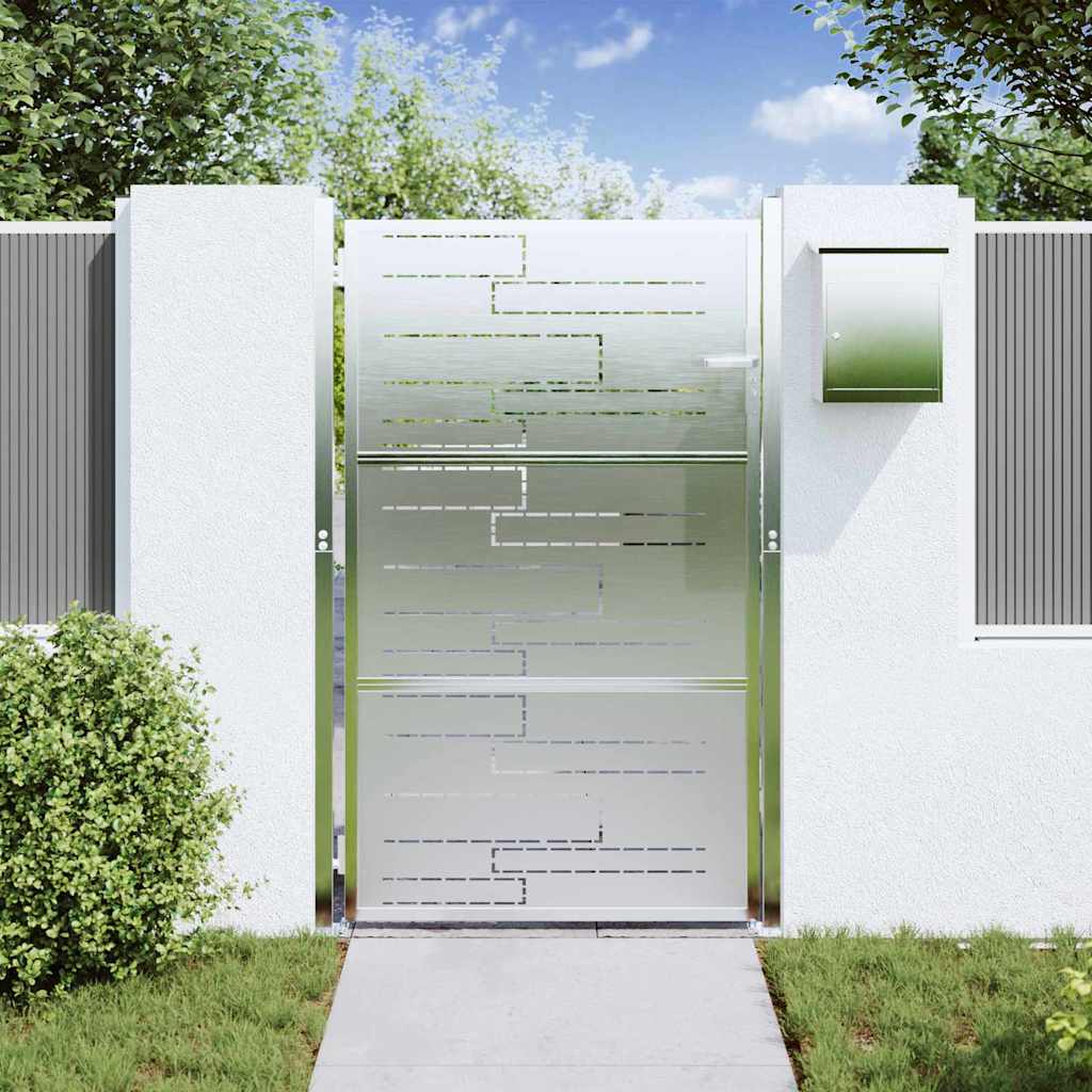 Πύλη Κήπου με κλειδαριά Ασημί 100 x 125 cm Ανοξείδωτο ατσάλι - Pakobazaar