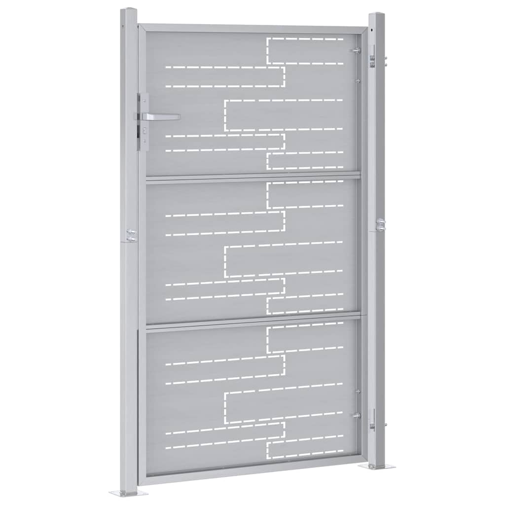 Πύλη Κήπου με κλειδαριά Ασημί 100 x 125 cm Ανοξείδωτο ατσάλι - Pakobazaar