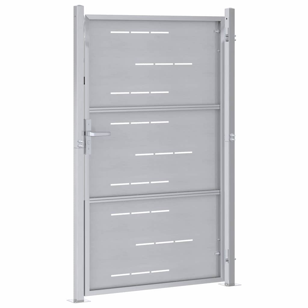 Πύλη Κήπου με κλειδαριά Ασημί 85 x 144 εκ Ανοξείδωτο ατσάλι