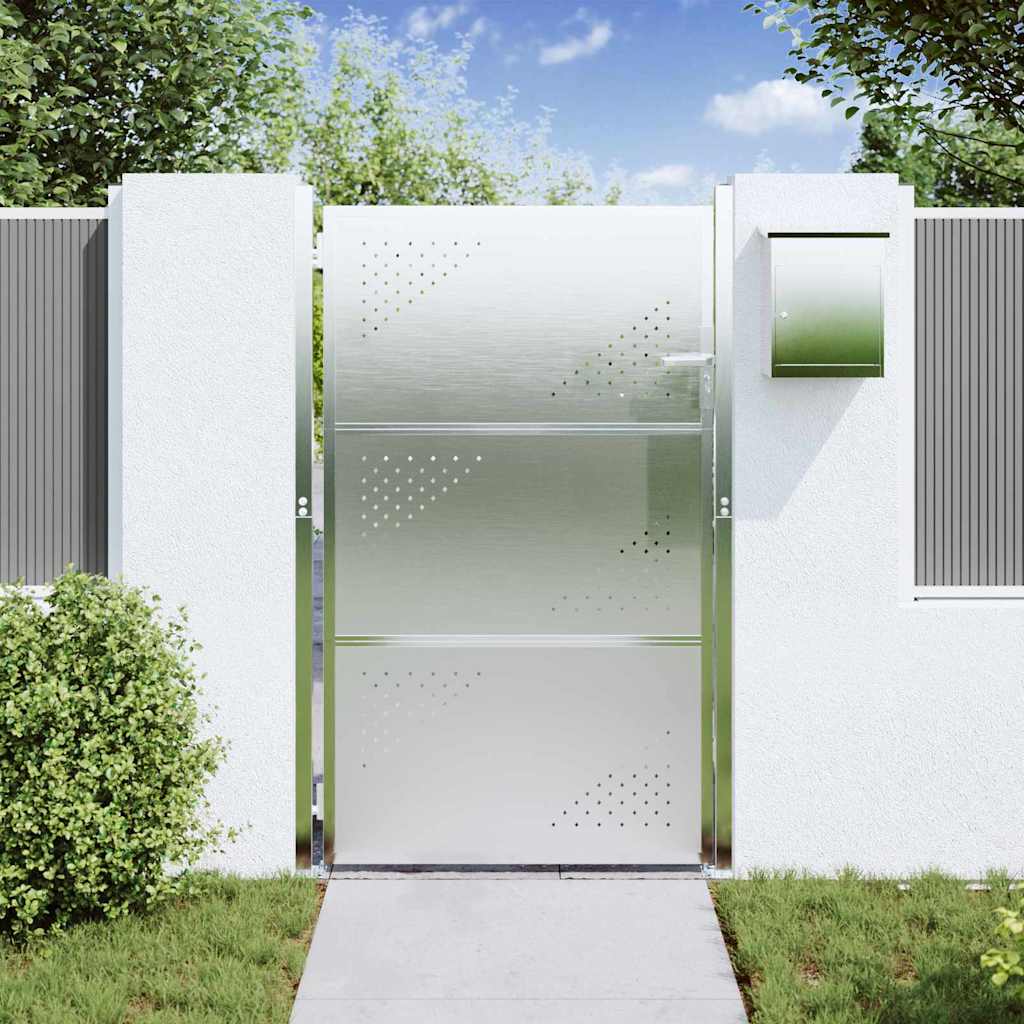 Πύλη Κήπου με κλειδαριά Ασημί 100 x 150 cm Ανοξείδωτο ατσάλι - Pakobazaar