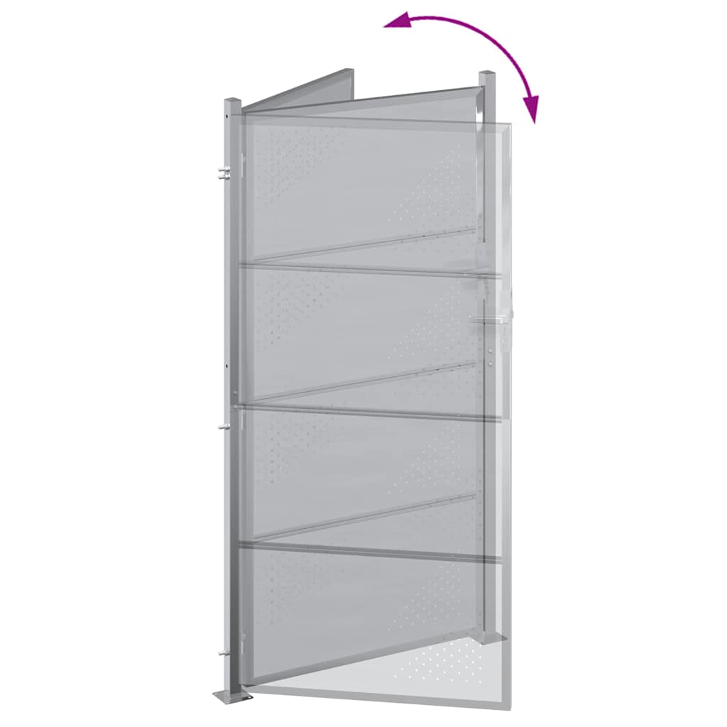 Πύλη Κήπου με κλειδαριά Ασημί 96 x 180 εκ. Ανοξείδωτο ατσάλι - Pakobazaar