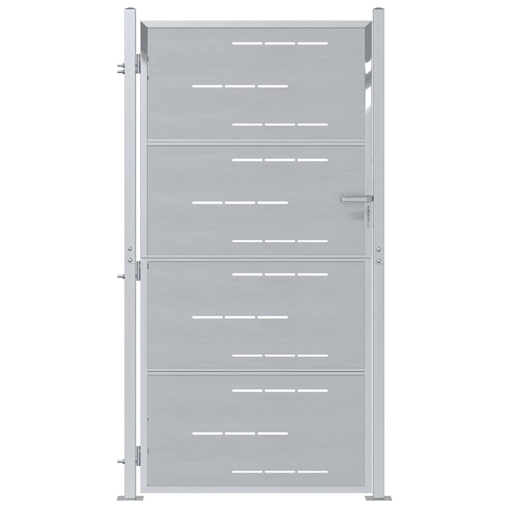 Πύλη Κήπου με κλειδαριά Ασημί 96 x 200 εκ Ανοξείδωτο ατσάλι - Pakobazaar