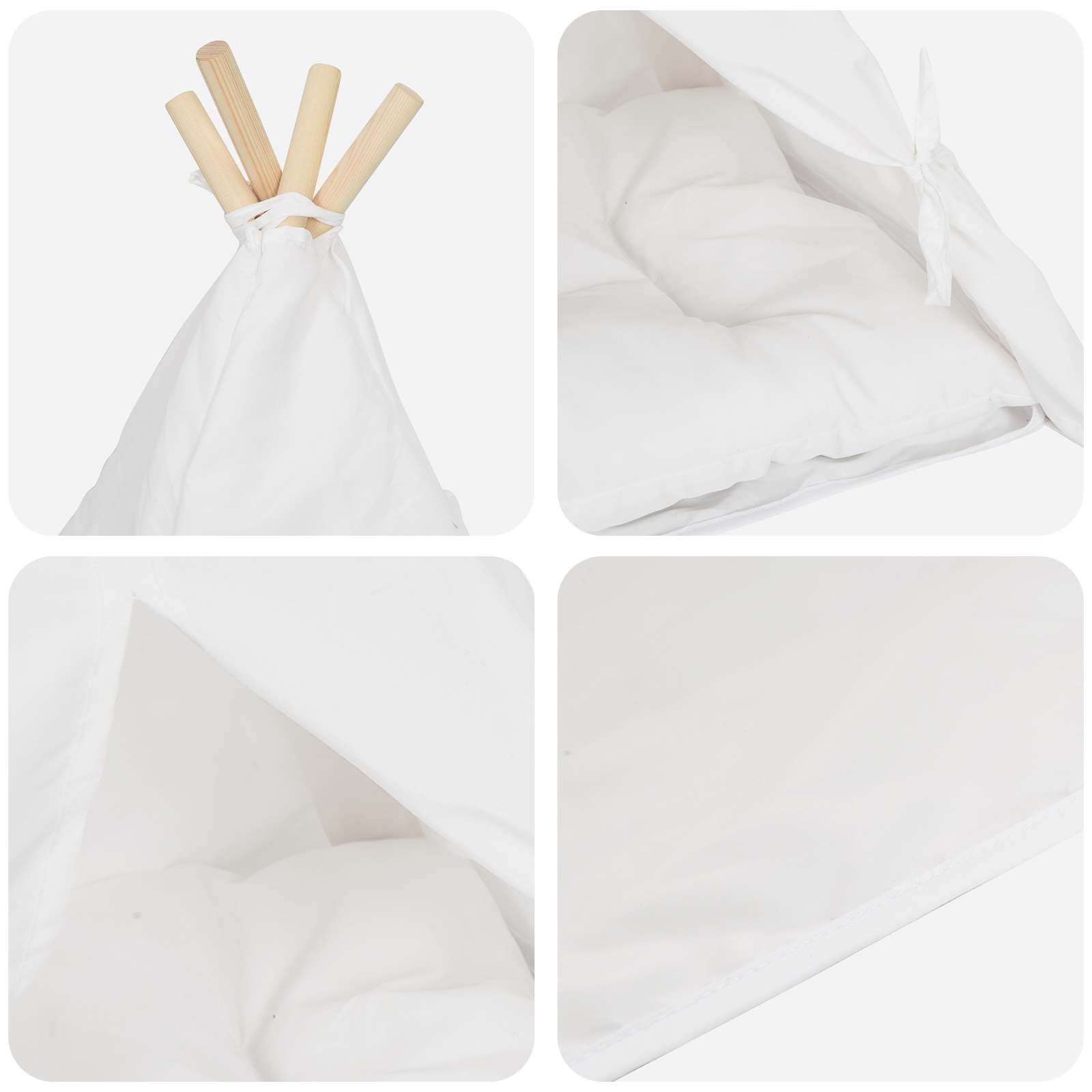 Teepee για κατοικίδια με μαξιλάρι Λευκό 40 x 40 x 50 cm - Pakobazaar