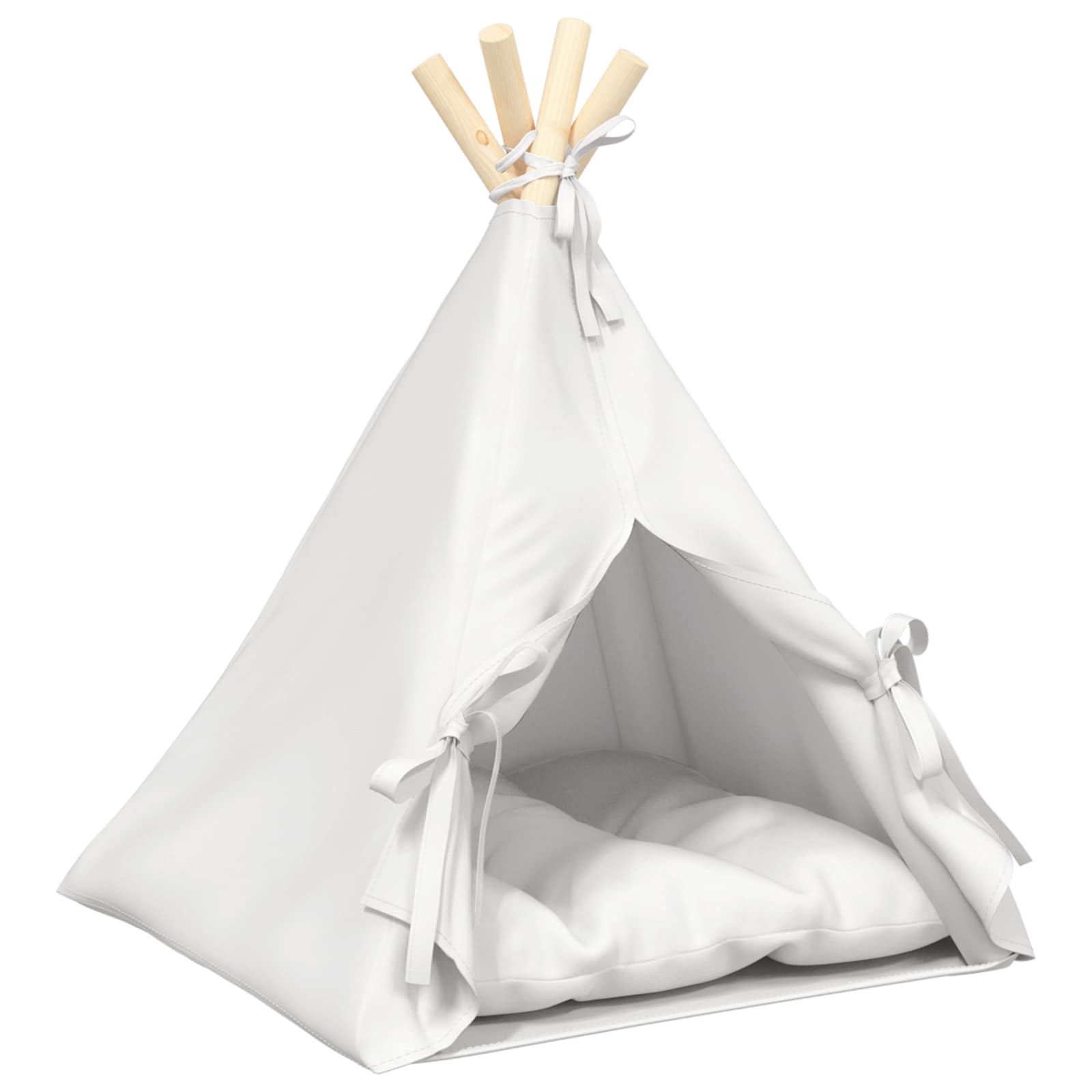 Teepee για κατοικίδια με μαξιλάρι Λευκό 40 x 40 x 50 cm - Pakobazaar