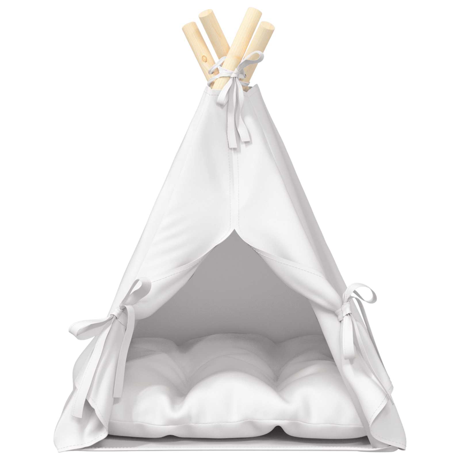 Teepee για κατοικίδια με μαξιλάρι Λευκό 40 x 40 x 50 cm - Pakobazaar