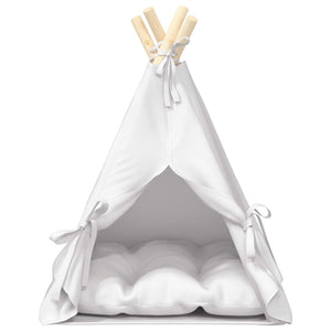 Teepee για κατοικίδια με μαξιλάρι Λευκό 40 x 40 x 50 cm - Pakobazaar