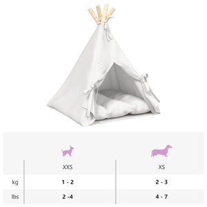 Teepee για κατοικίδια με μαξιλάρι Λευκό 40 x 40 x 50 cm - Pakobazaar