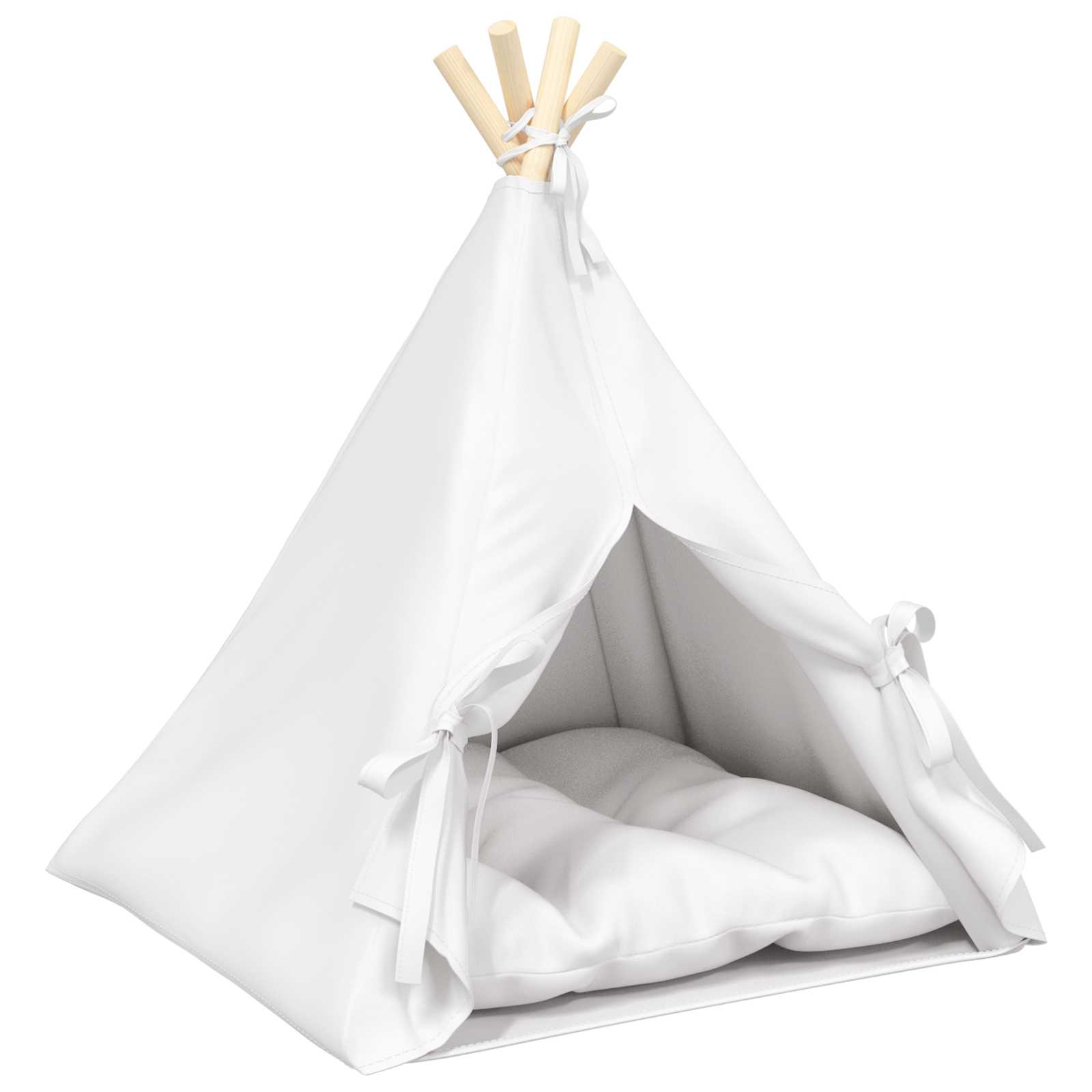 Teepee για κατοικίδια με μαξιλάρι Λευκό 50 x 50 x 60 cm - Pakobazaar