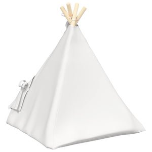 Teepee για κατοικίδια με μαξιλάρι Λευκό 50 x 50 x 60 cm - Pakobazaar