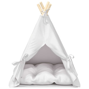 Teepee για κατοικίδια με μαξιλάρι Λευκό 50 x 50 x 60 cm - Pakobazaar