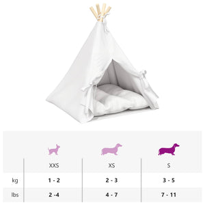 Teepee για κατοικίδια με μαξιλάρι Λευκό 50 x 50 x 60 cm - Pakobazaar