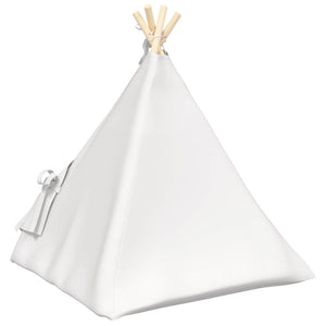 Teepee για κατοικίδια με μαξιλάρι Λευκό 60 x 60 x 70 cm - Pakobazaar