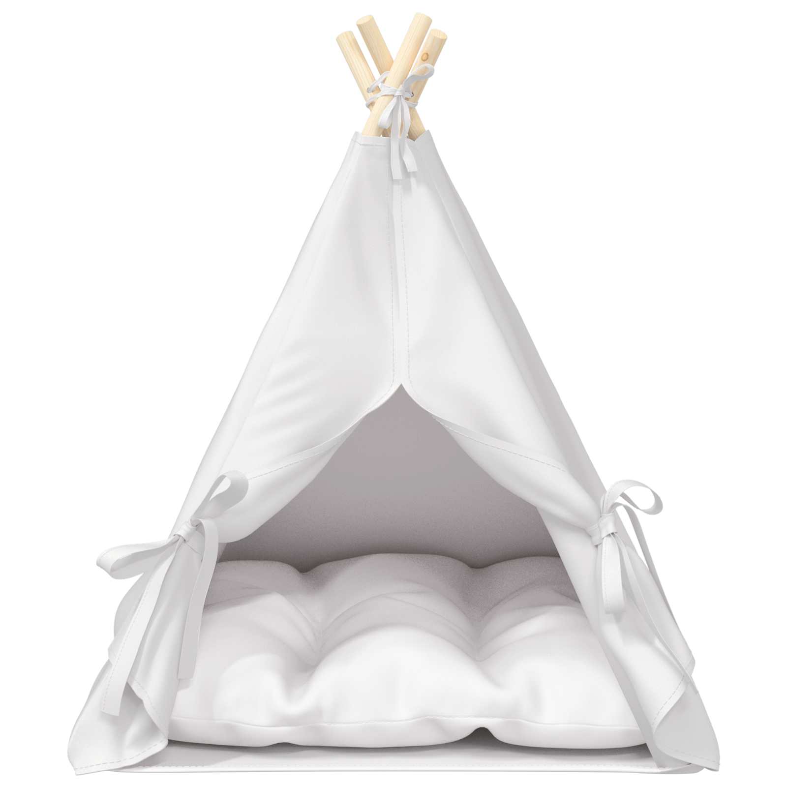 Teepee για κατοικίδια με μαξιλάρι Λευκό 60 x 60 x 70 cm - Pakobazaar