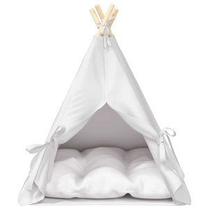Teepee για κατοικίδια με μαξιλάρι Λευκό 60 x 60 x 70 cm - Pakobazaar