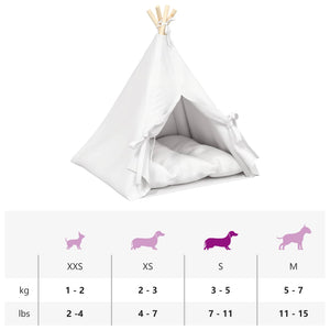 Teepee για κατοικίδια με μαξιλάρι Λευκό 60 x 60 x 70 cm - Pakobazaar