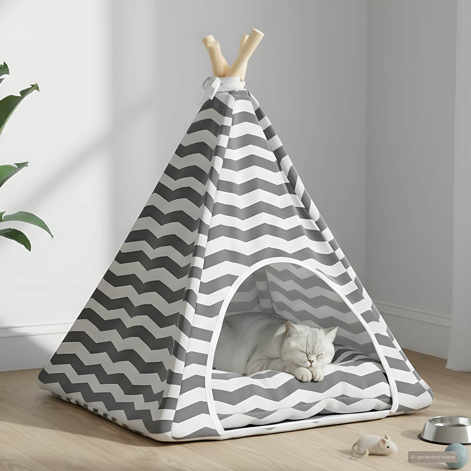 Teepee για κατοικίδια με μαξιλάρι 50 x 50 x 60 cm Πολυεστέρας - Pakobazaar