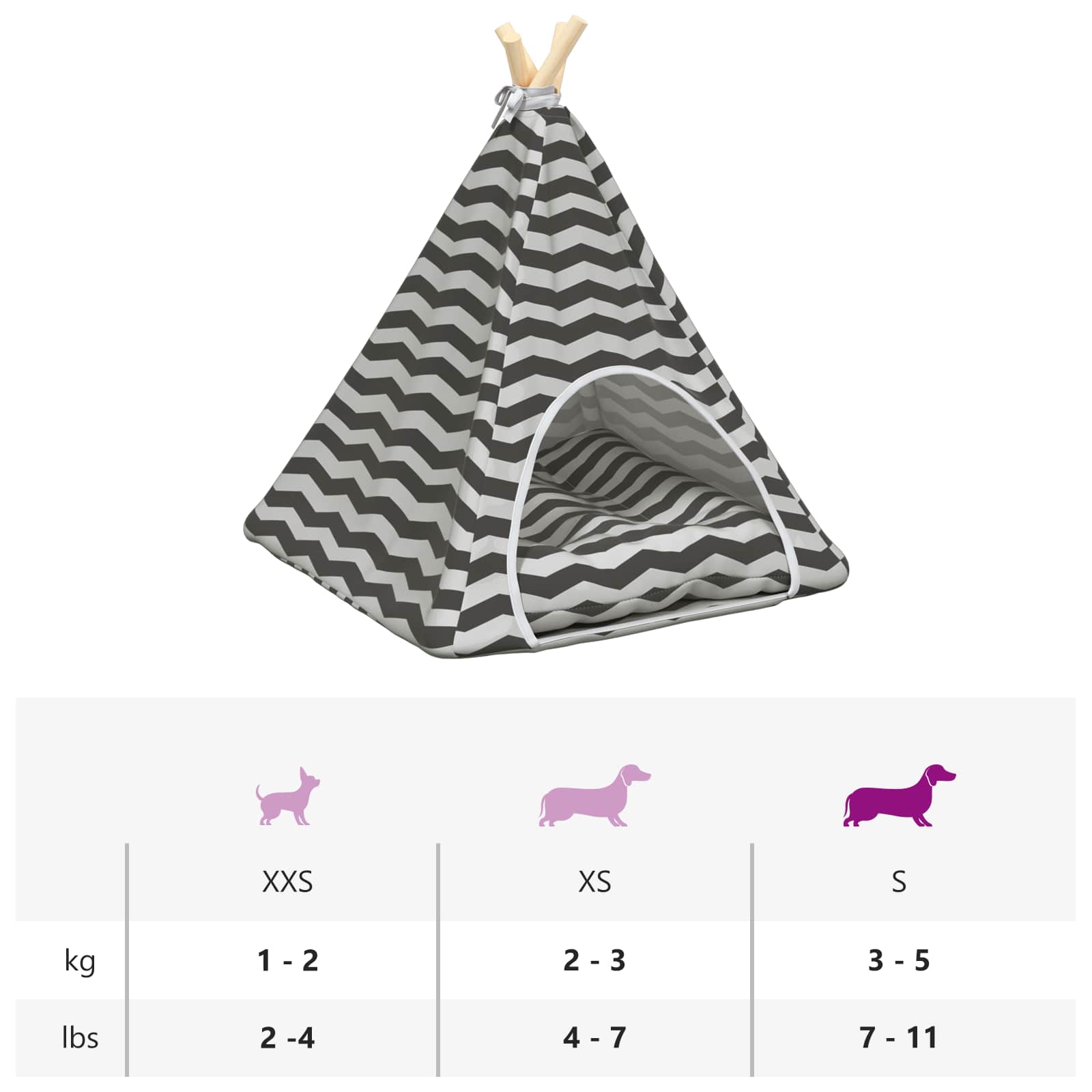 Teepee για κατοικίδια με μαξιλάρι 50 x 50 x 60 cm Πολυεστέρας - Pakobazaar